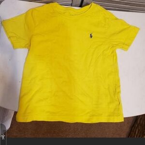 RALPH LAUREN POLO Yellow W/Blue Horse Kids Short Sleeve Cotton T-shirt SIZE 4T